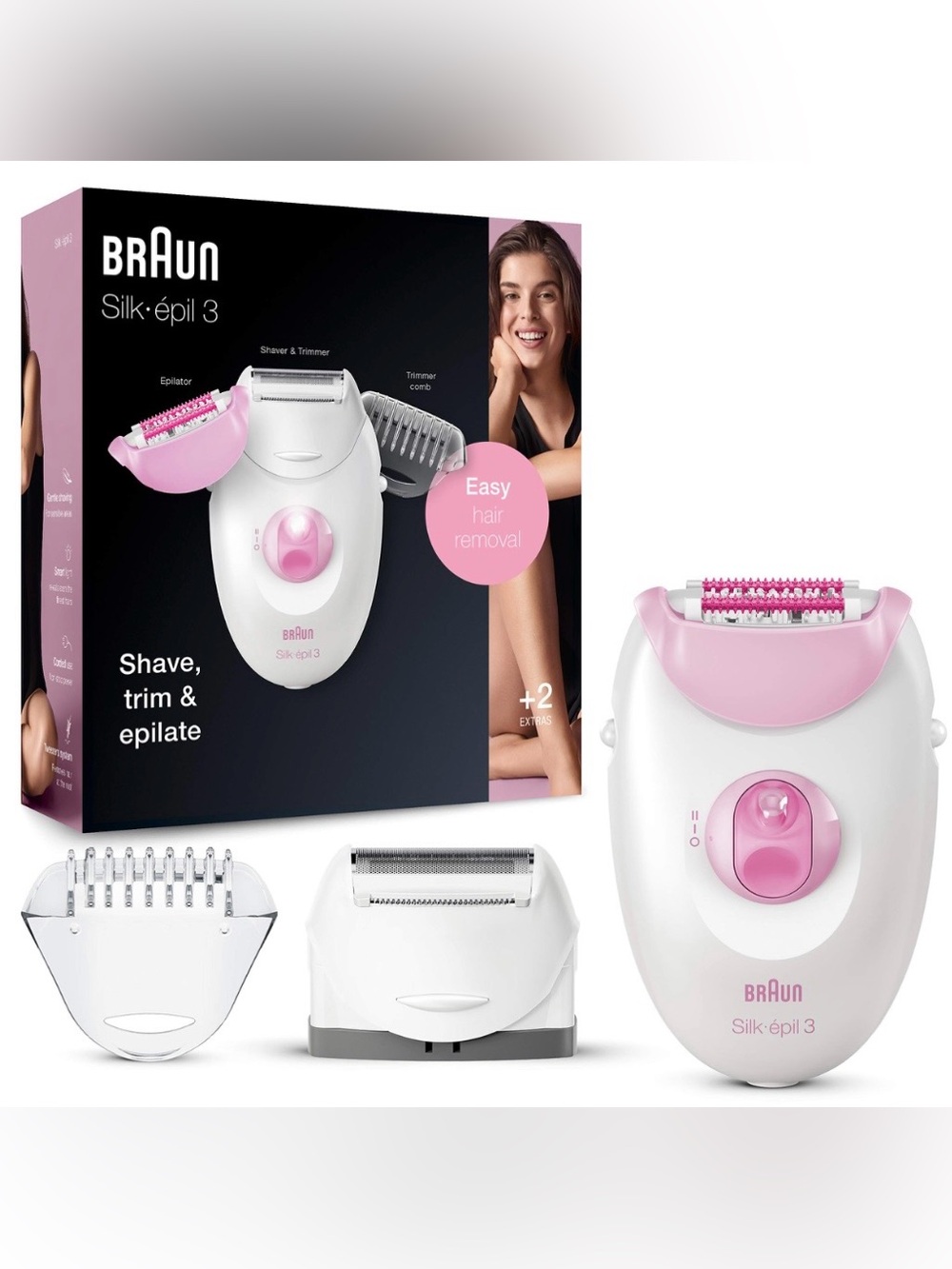 Silk-épil 3 Women's Electric Epilator & Shaver long lasting hair removal NIOB
